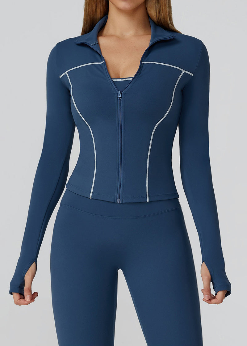 FULL-ZIP SLIM-FIT LONG-SLEEVED TRACK JACKET
