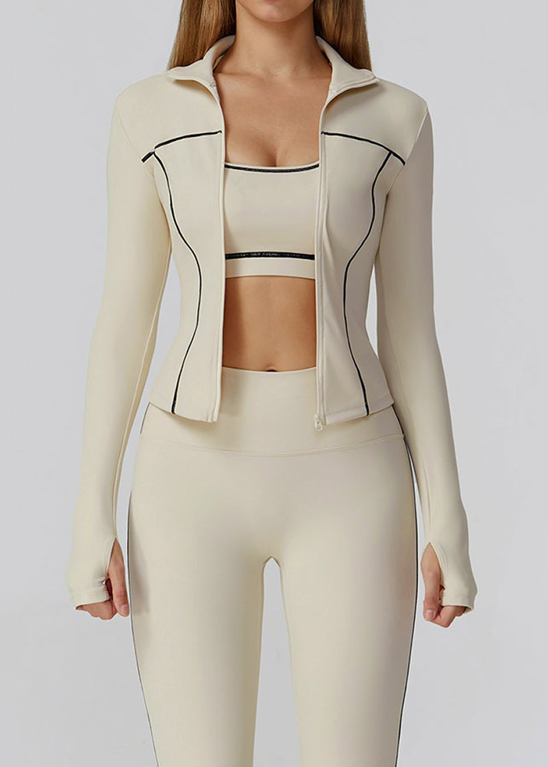 FULL-ZIP SLIM-FIT LONG-SLEEVED TRACK JACKET