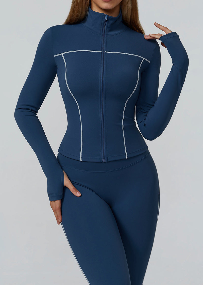 FULL-ZIP SLIM-FIT LONG-SLEEVED TRACK JACKET