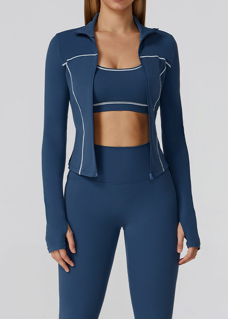 FULL-ZIP SLIM-FIT LONG-SLEEVED TRACK JACKET
