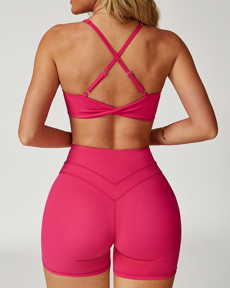 Skinny Stretch High Waisted Hip Lifting Gym Shorts