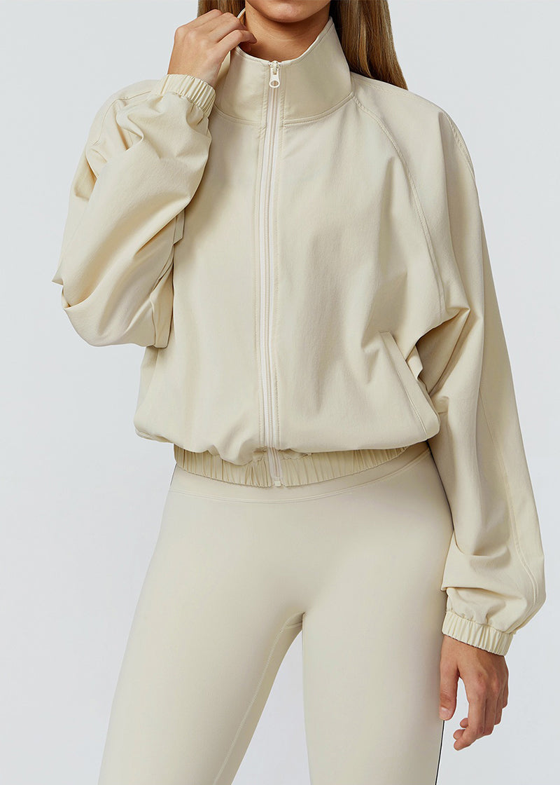 STAND COLLAR ZIPPER WINDPROOF SPORTS COAT