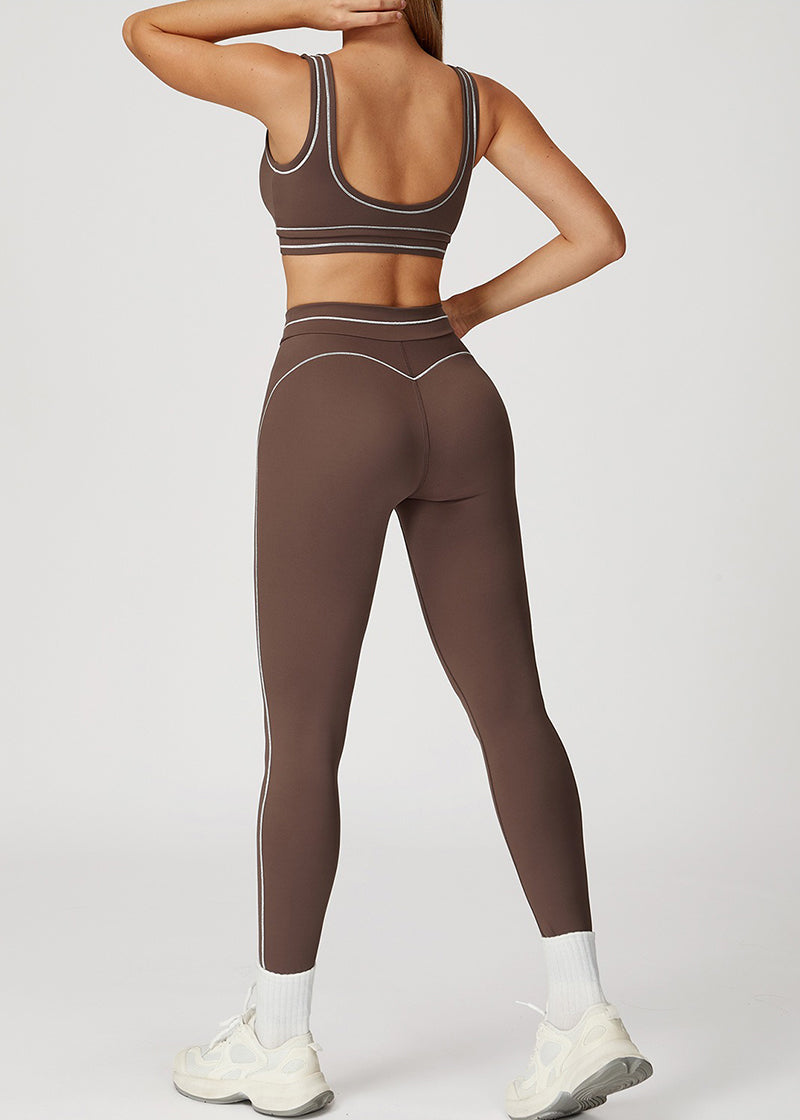HIGH-WAISTED FOLD-OVER WAISTBAND SPORTS PANTS