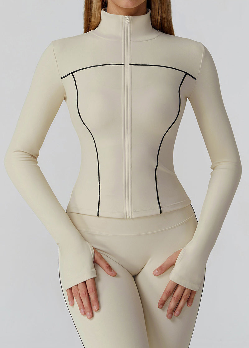 FULL-ZIP SLIM-FIT LONG-SLEEVED TRACK JACKET
