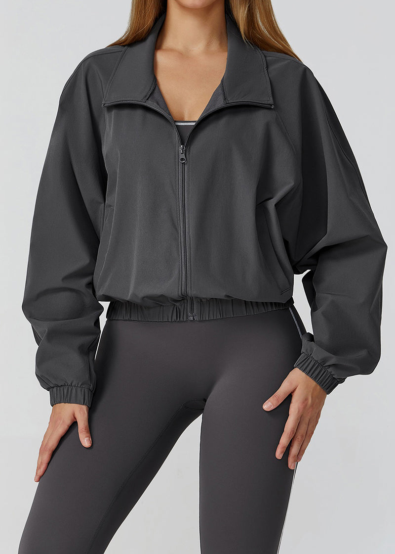 STAND COLLAR ZIPPER WINDPROOF SPORTS COAT