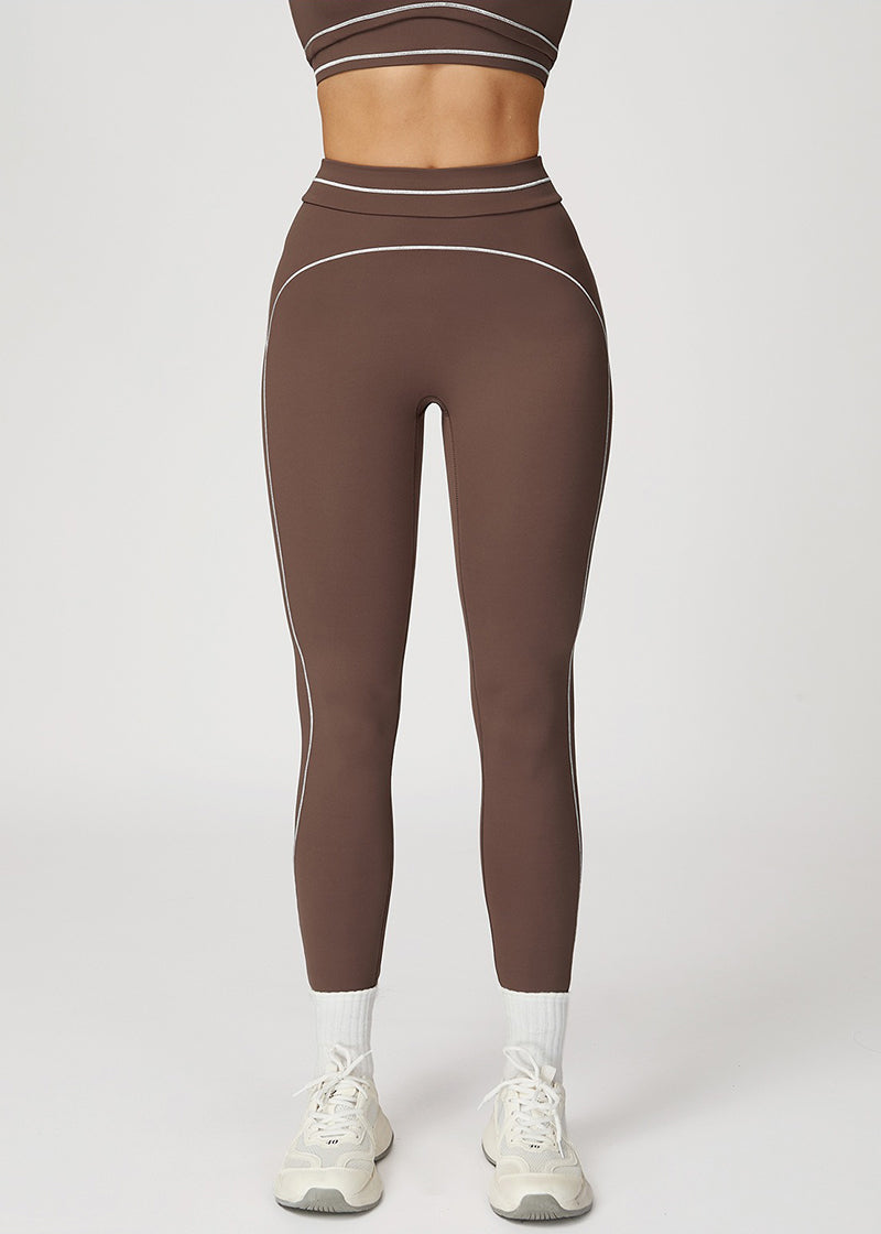 HIGH-WAISTED FOLD-OVER WAISTBAND SPORTS PANTS