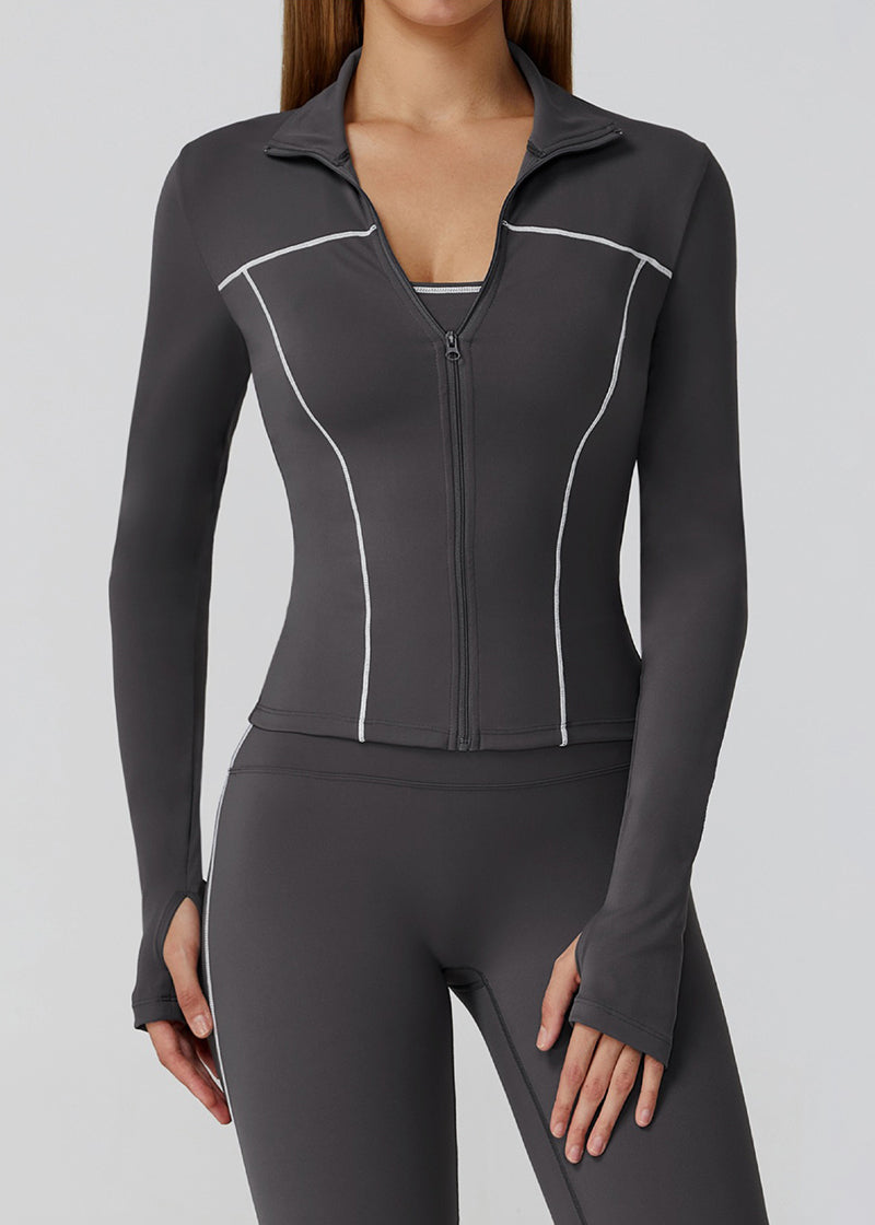 FULL-ZIP SLIM-FIT LONG-SLEEVED TRACK JACKET