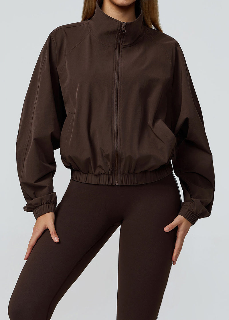 STAND COLLAR ZIPPER WINDPROOF SPORTS COAT