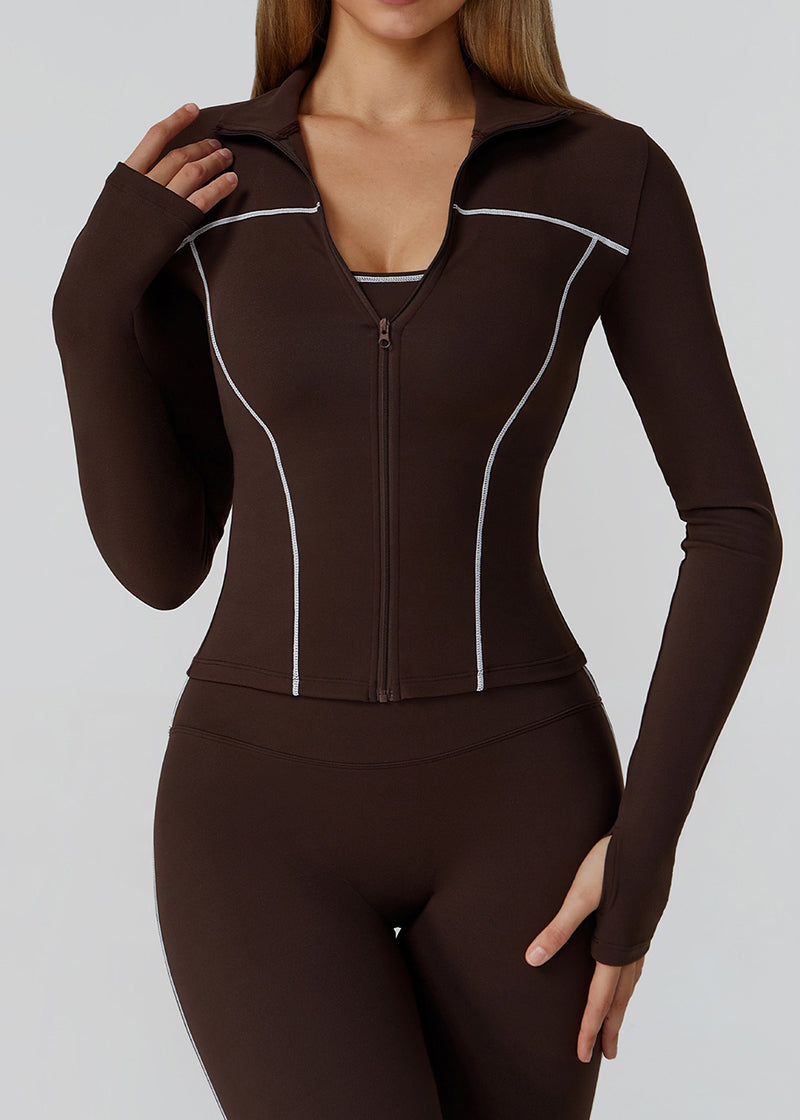 FULL-ZIP SLIM-FIT LONG-SLEEVED TRACK JACKET