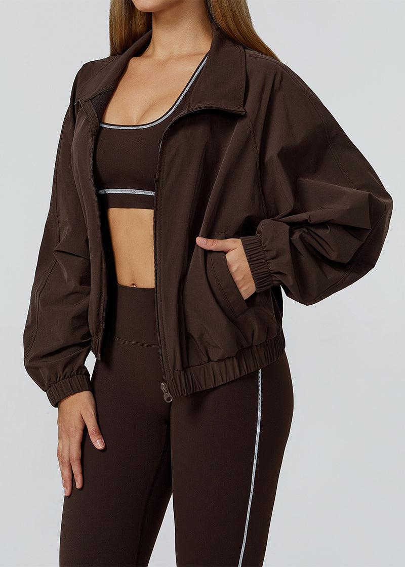 STAND COLLAR ZIPPER WINDPROOF SPORTS COAT
