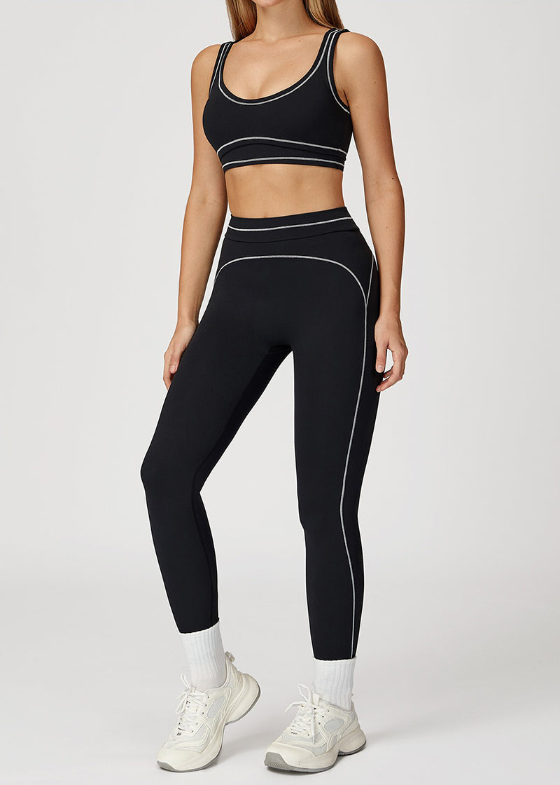 HIGH-WAISTED FOLD-OVER WAISTBAND SPORTS PANTS