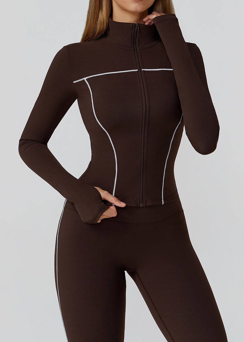 FULL-ZIP SLIM-FIT LONG-SLEEVED TRACK JACKET