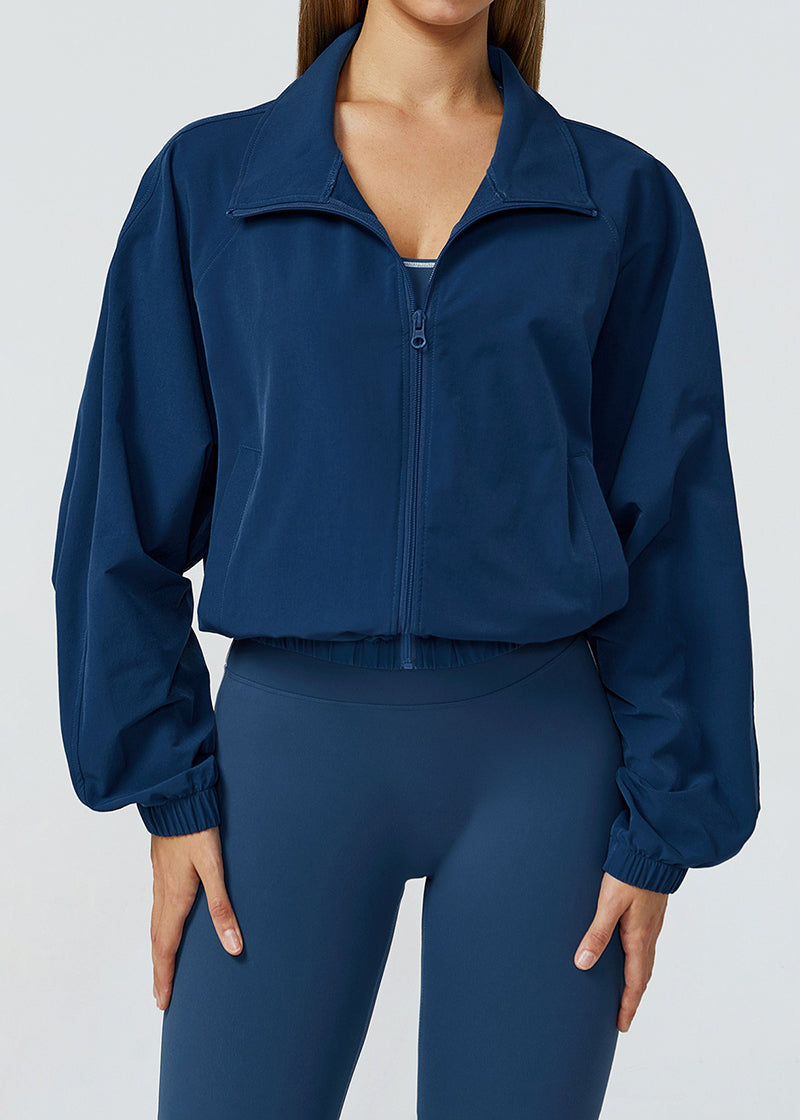STAND COLLAR ZIPPER WINDPROOF SPORTS COAT