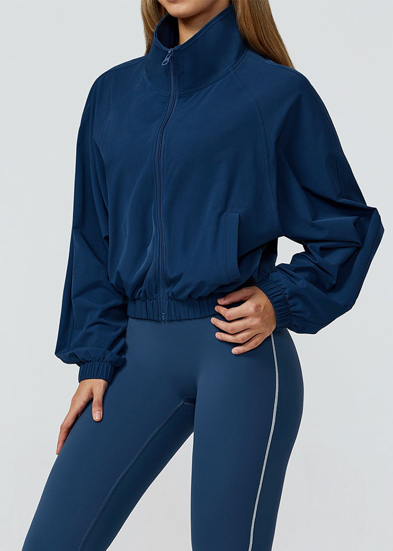 STAND COLLAR ZIPPER WINDPROOF SPORTS COAT