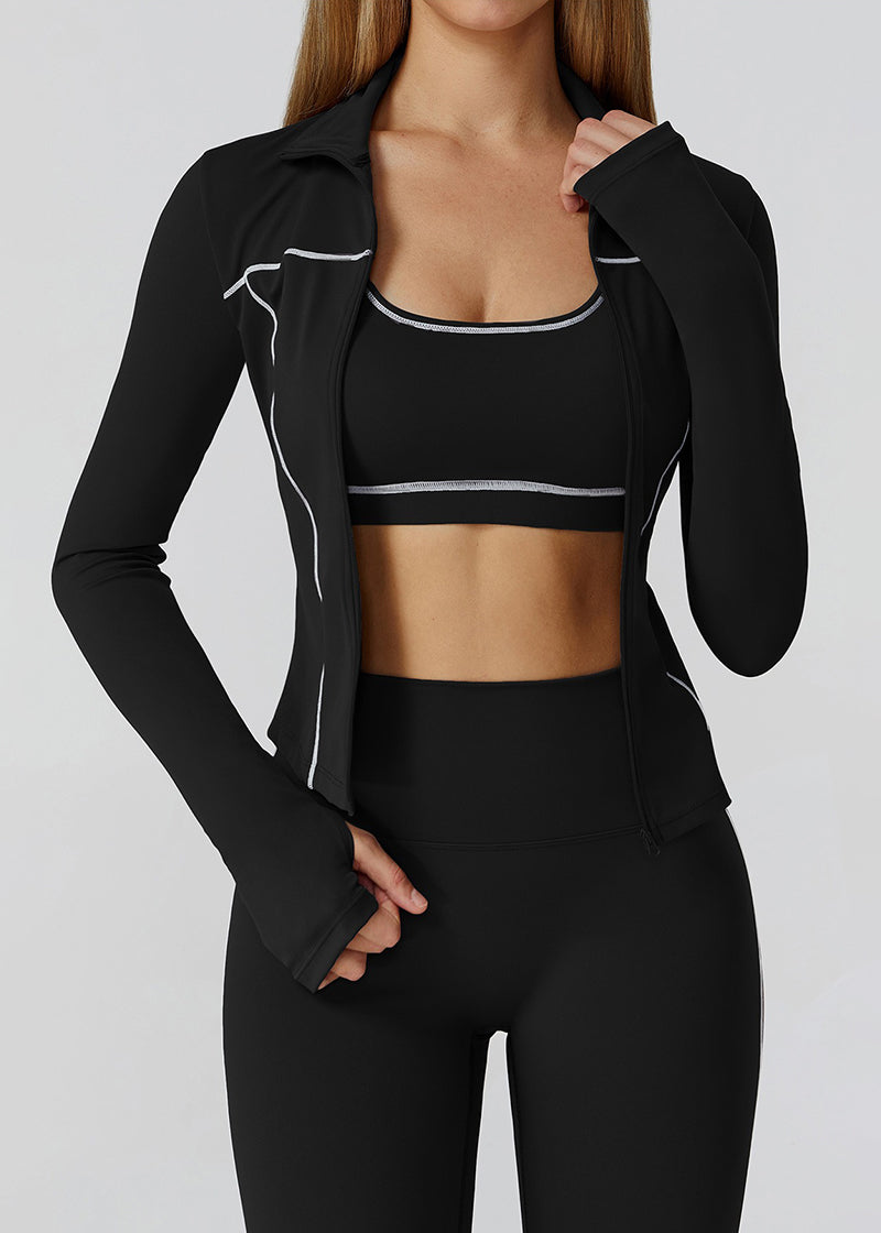 FULL-ZIP SLIM-FIT LONG-SLEEVED TRACK JACKET