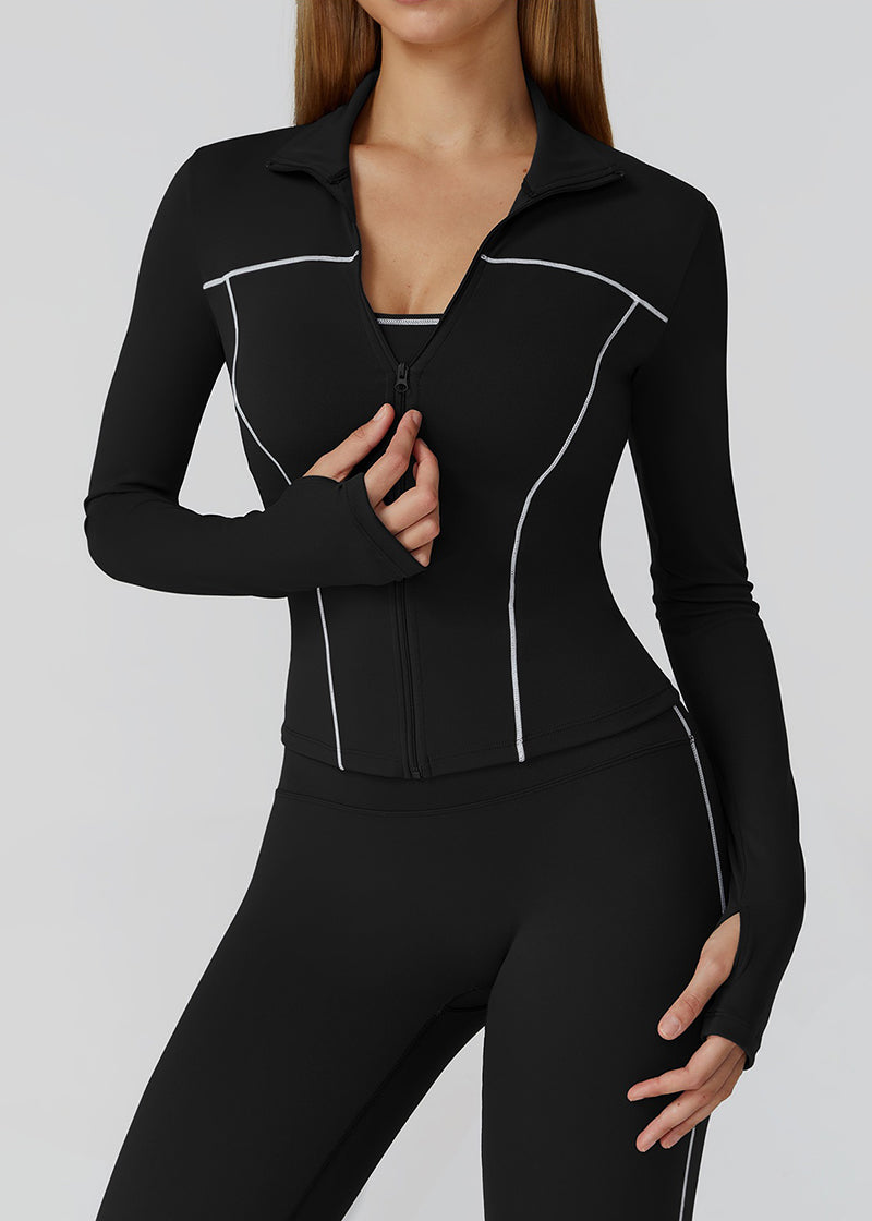 FULL-ZIP SLIM-FIT LONG-SLEEVED TRACK JACKET