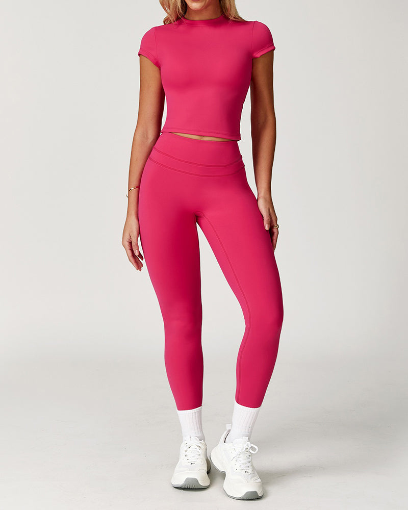 Round neck tight short-sleeved sports T-shirt