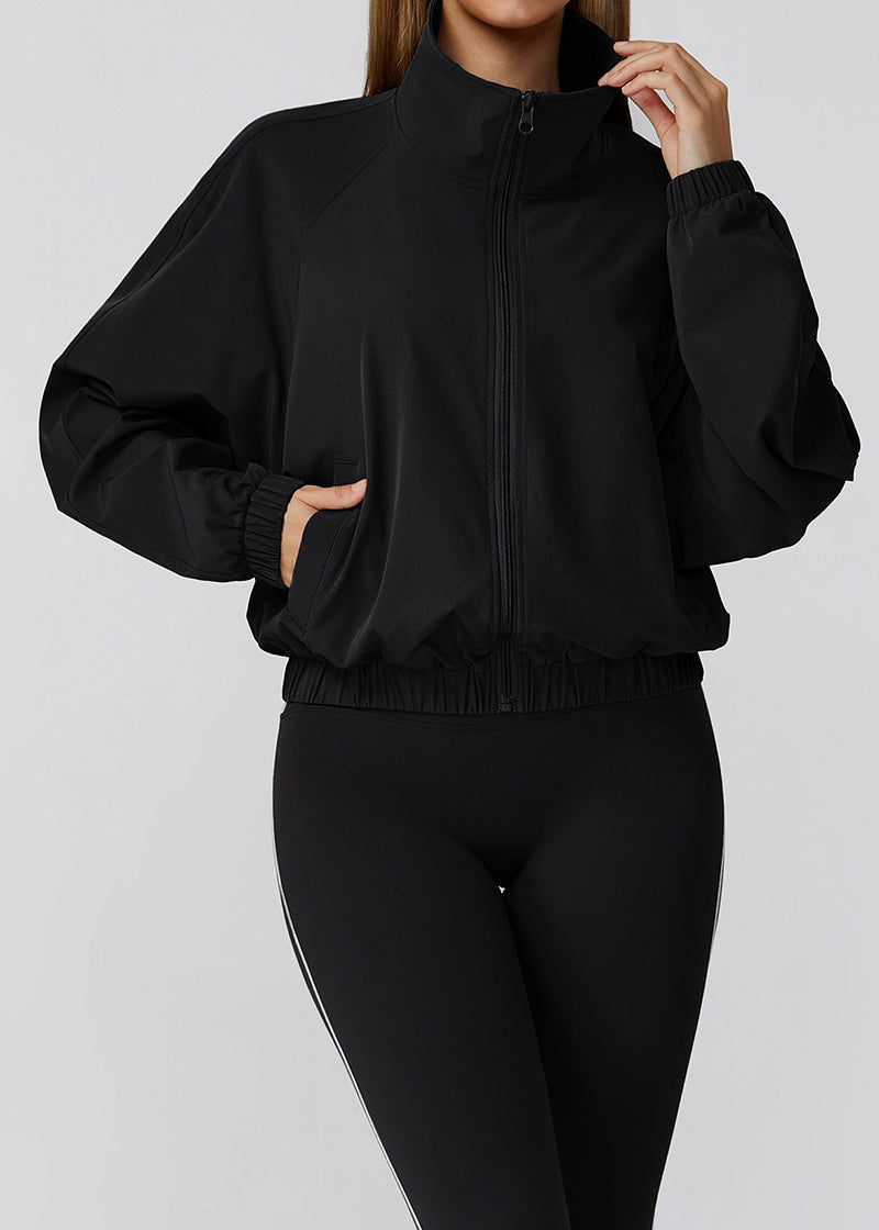 STAND COLLAR ZIPPER WINDPROOF SPORTS COAT