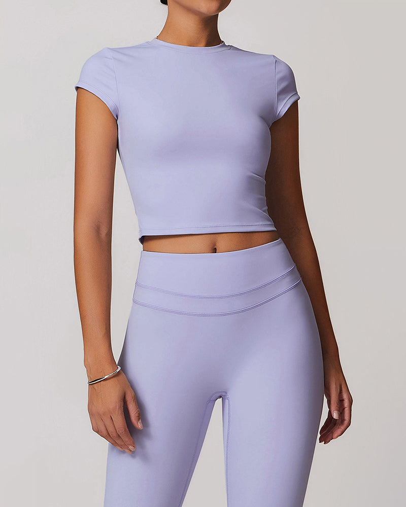 Round neck tight short-sleeved sports T-shirt