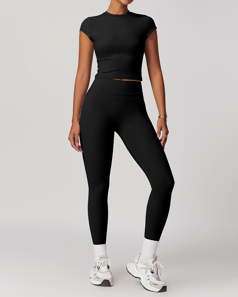 Round neck tight short-sleeved sports T-shirt