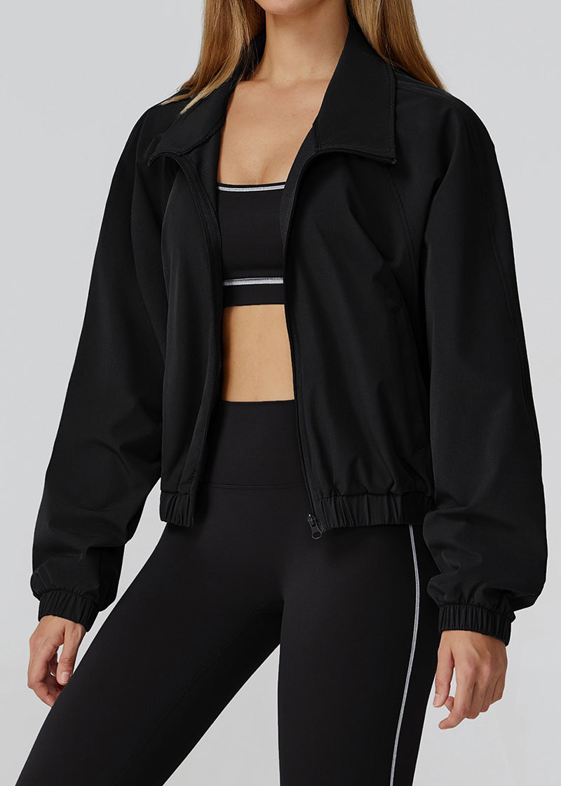 STAND COLLAR ZIPPER WINDPROOF SPORTS COAT