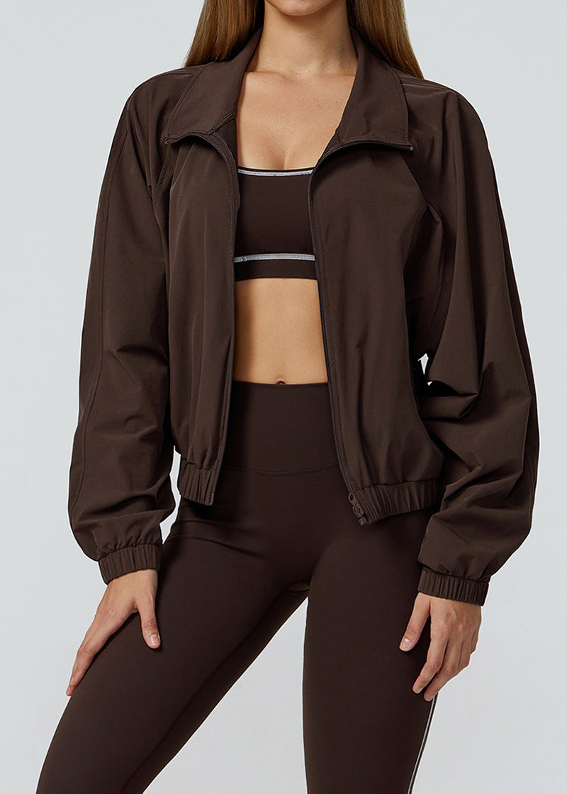 STAND COLLAR ZIPPER WINDPROOF SPORTS COAT