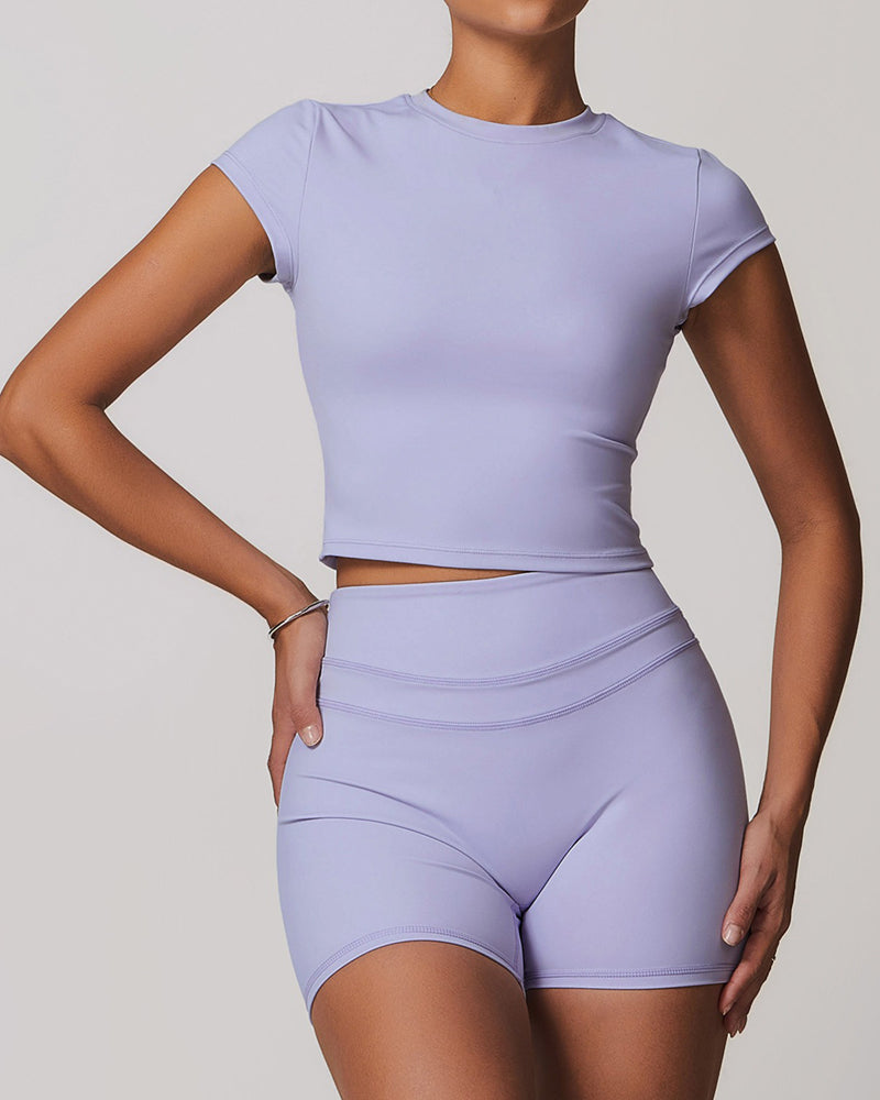 Round neck tight short-sleeved sports T-shirt