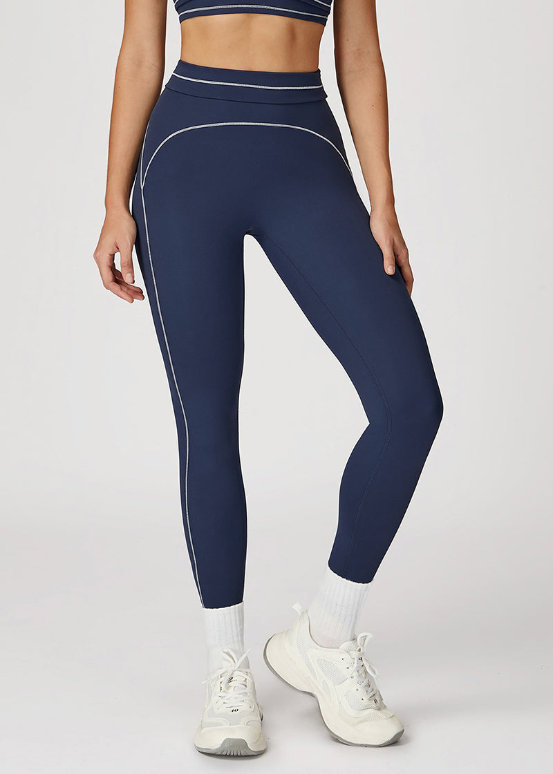 HIGH-WAISTED FOLD-OVER WAISTBAND SPORTS PANTS