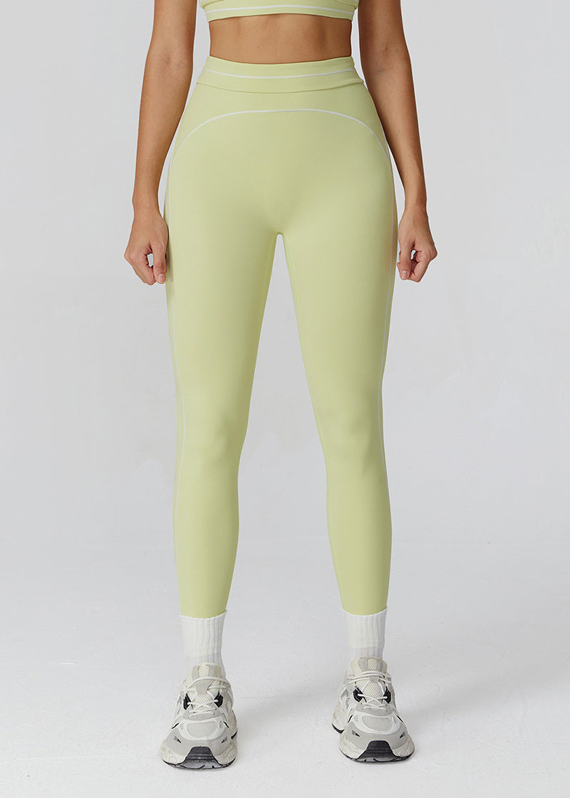 HIGH-WAISTED FOLD-OVER WAISTBAND SPORTS PANTS