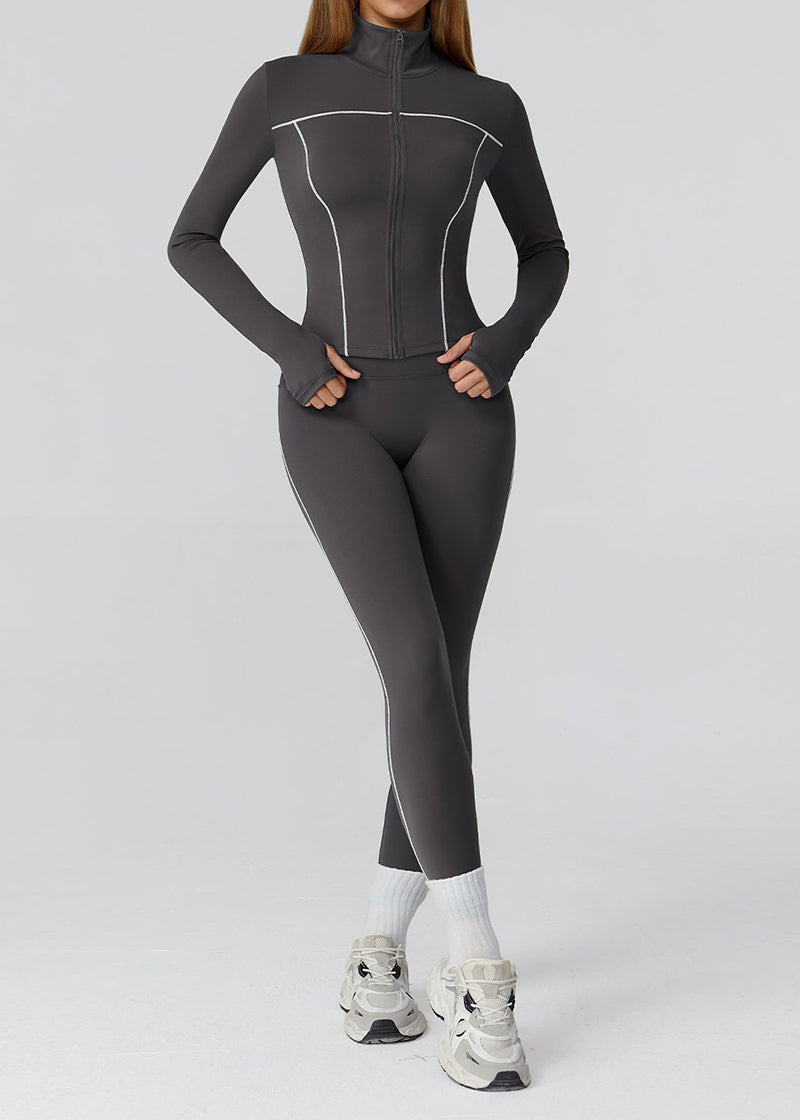 FULL-ZIP SLIM-FIT LONG-SLEEVED TRACK JACKET