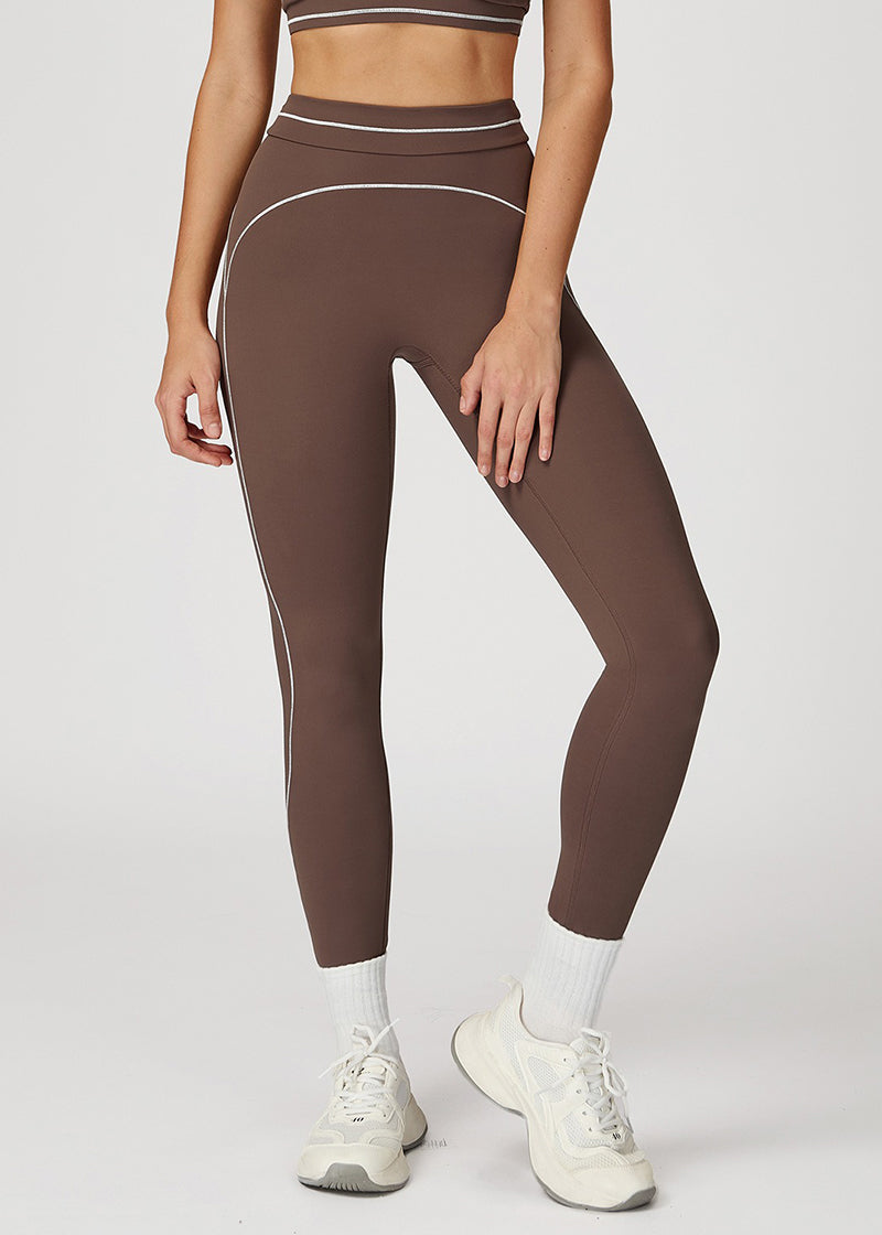 HIGH-WAISTED FOLD-OVER WAISTBAND SPORTS PANTS