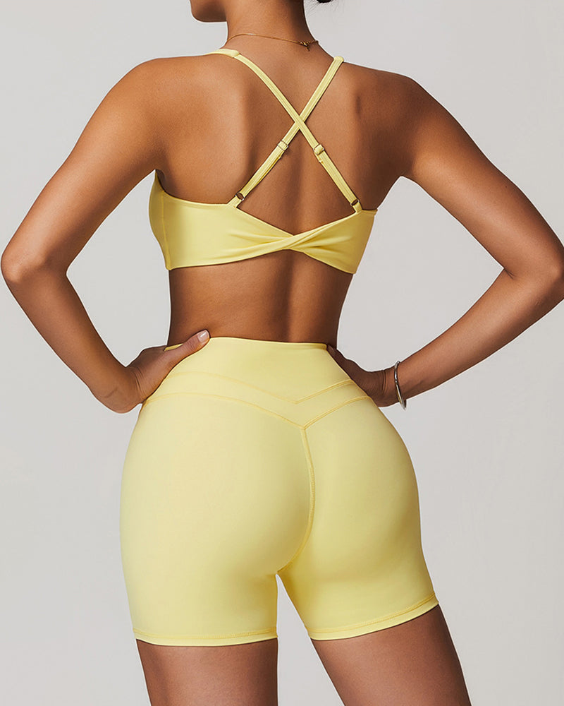 Skinny Stretch High Waisted Hip Lifting Gym Shorts