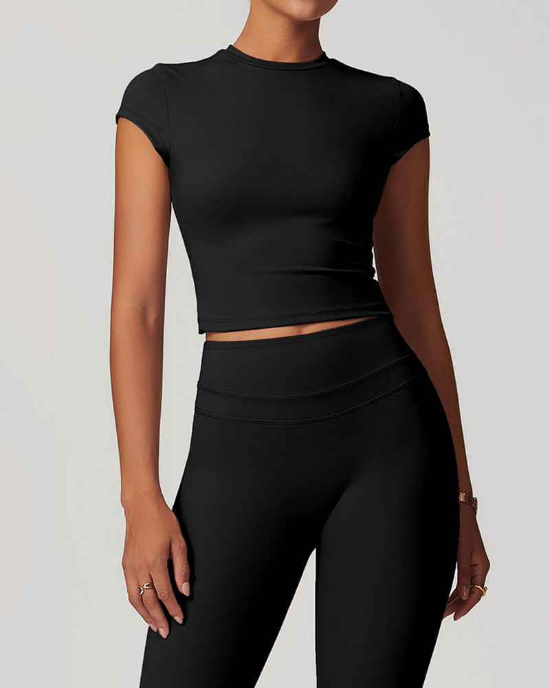 Round neck tight short-sleeved sports T-shirt