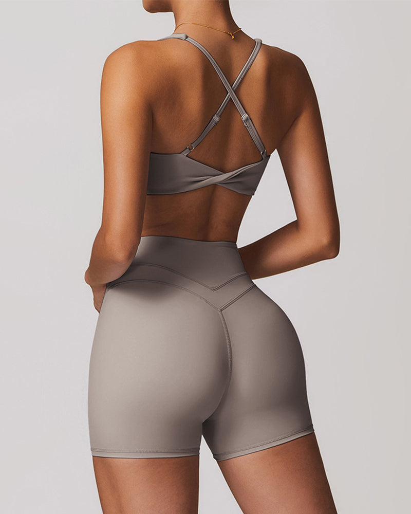 Skinny Stretch High Waisted Hip Lifting Gym Shorts