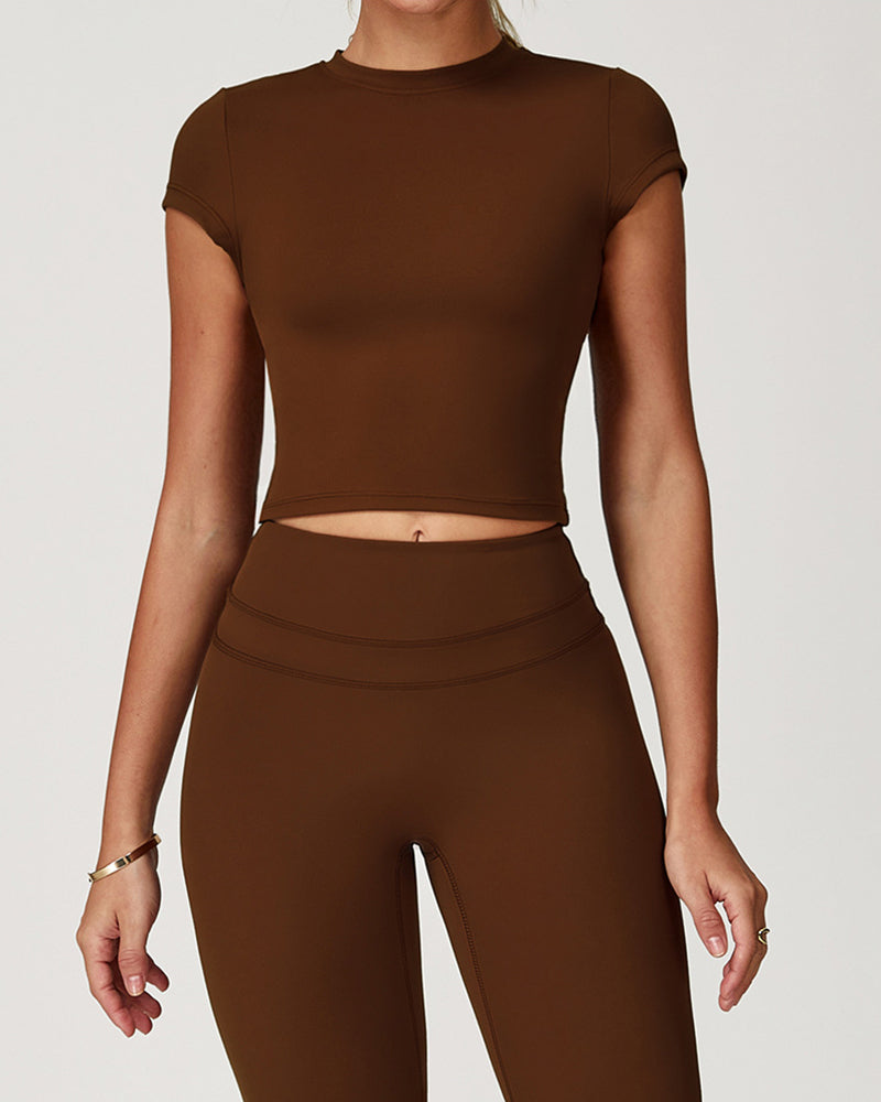 Round neck tight short-sleeved sports T-shirt