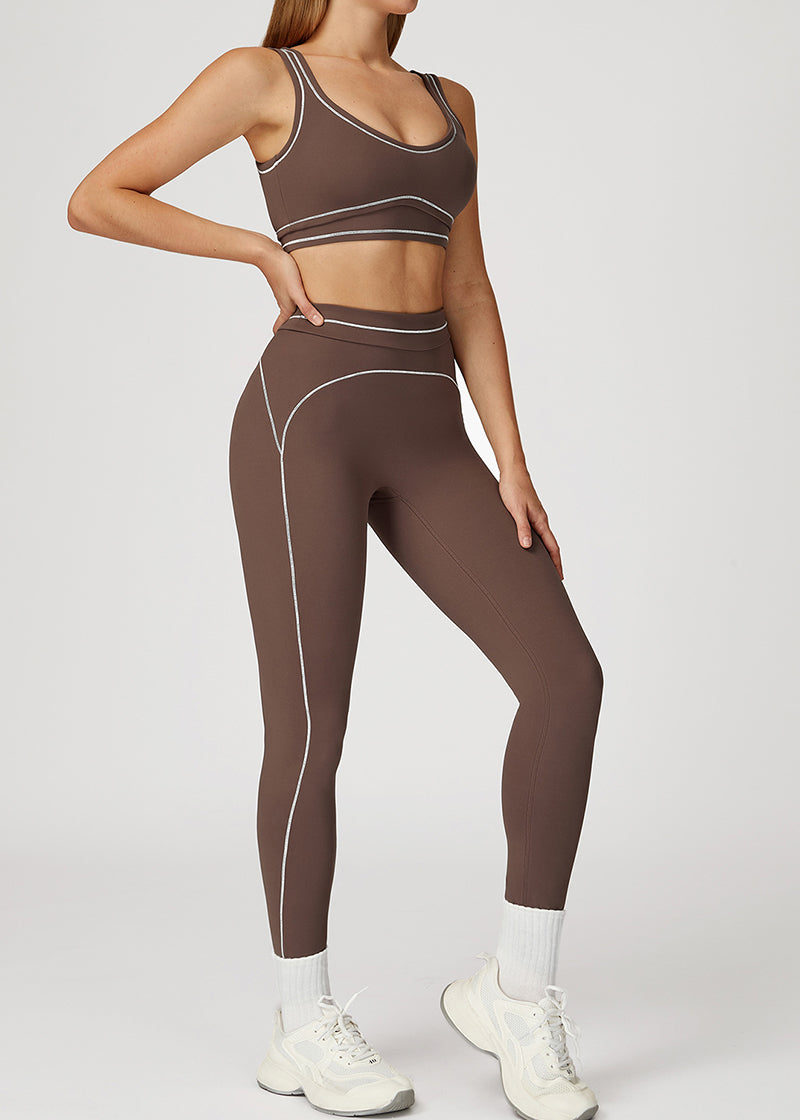 HIGH-WAISTED FOLD-OVER WAISTBAND SPORTS PANTS