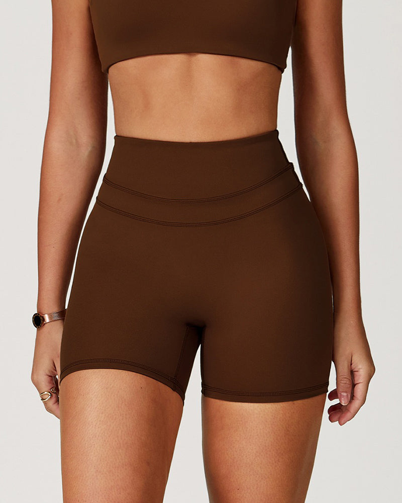 Skinny Stretch High Waisted Hip Lifting Gym Shorts