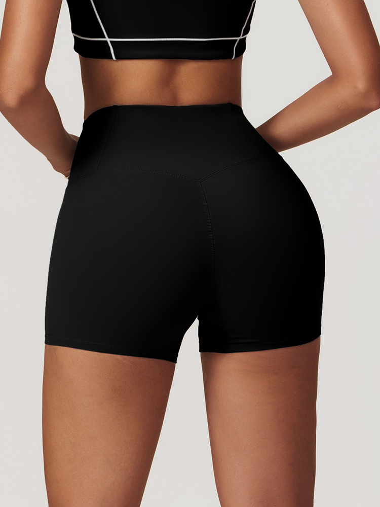 Skinny High Waisted Hip Lifting Athletic Fitness Shorts