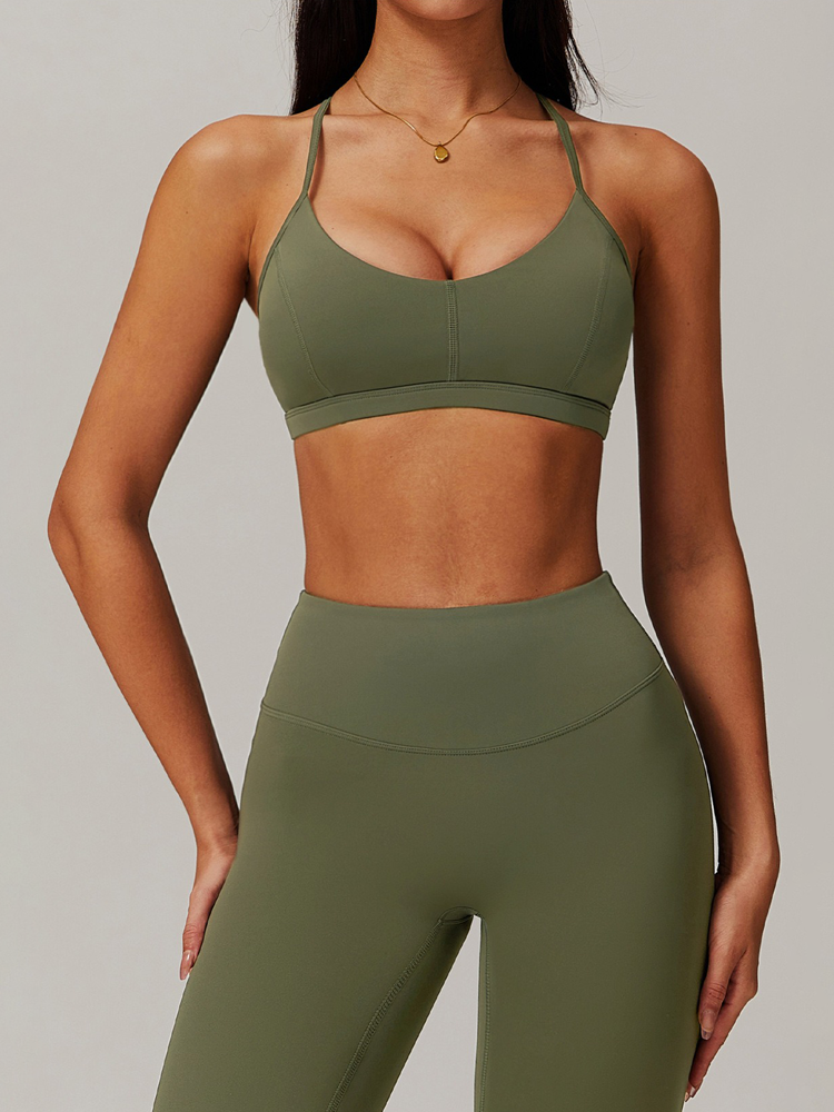 Nude Sling Shockproof Fitness Sports Bra