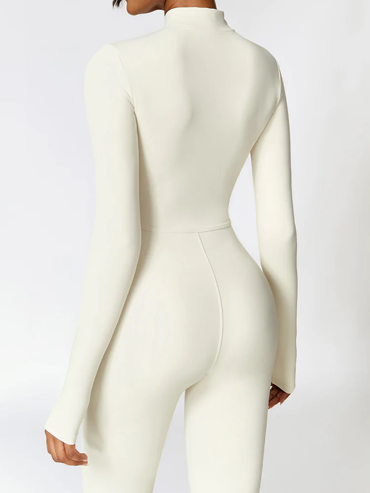 Stand-up Collar Half-zip Padded Jumpsuit