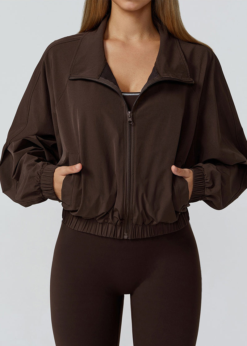 STAND COLLAR ZIPPER WINDPROOF SPORTS COAT