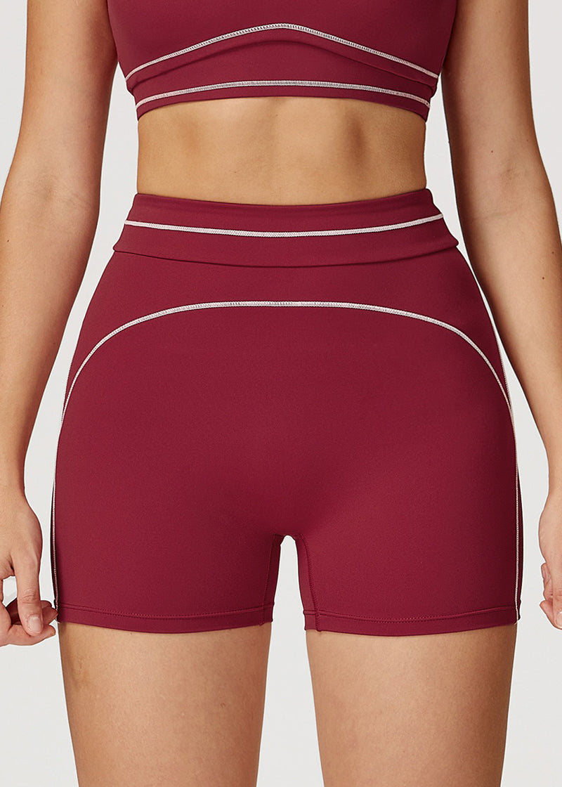 HIGH-WAISTED FOLD-OVER WAISTBAND SPORTS SHORTS