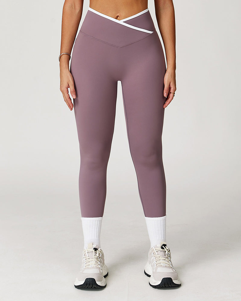 Crossover High Waist Skinny Athletic Leggings
