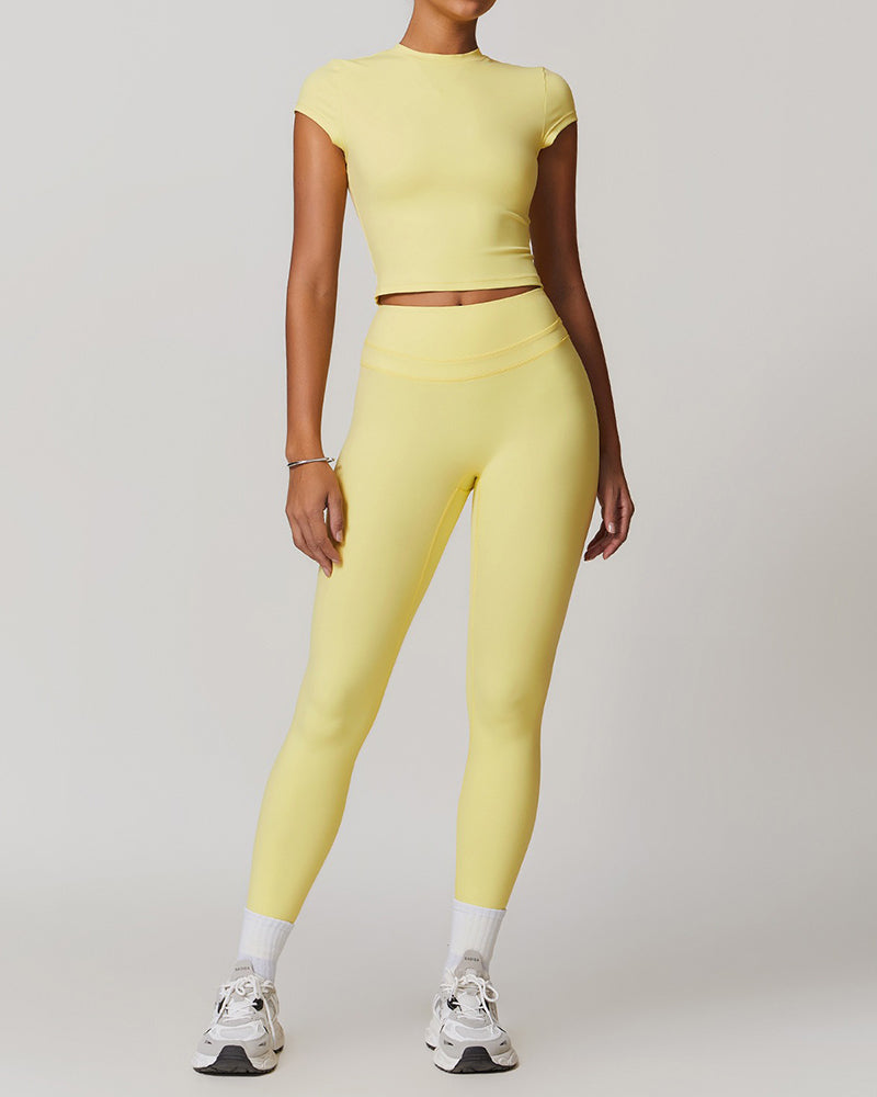 Round neck tight short-sleeved sports T-shirt