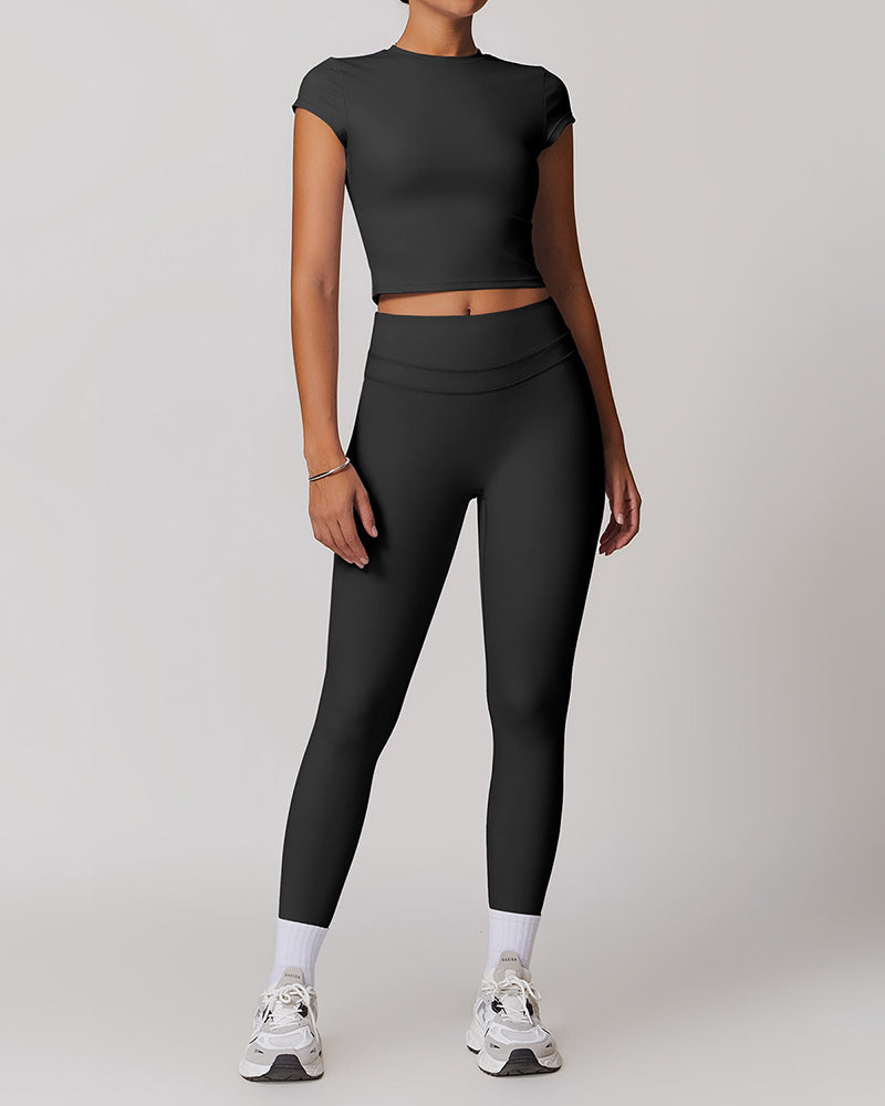Round neck tight short-sleeved sports T-shirt