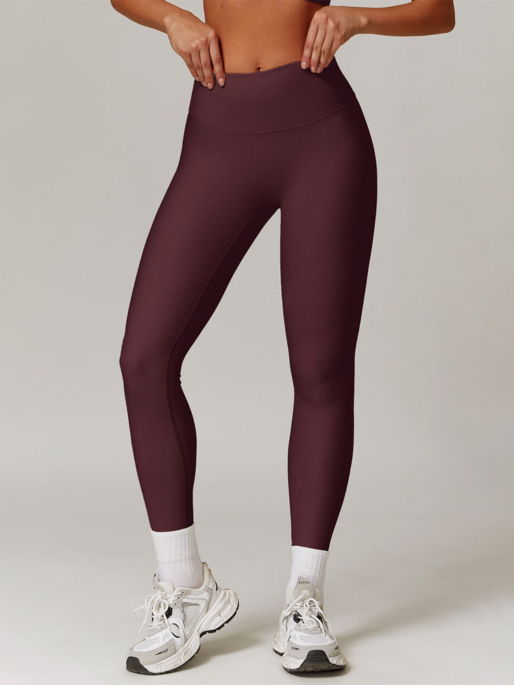 Threaded Tummy Tightening High Waist Yoga Pants