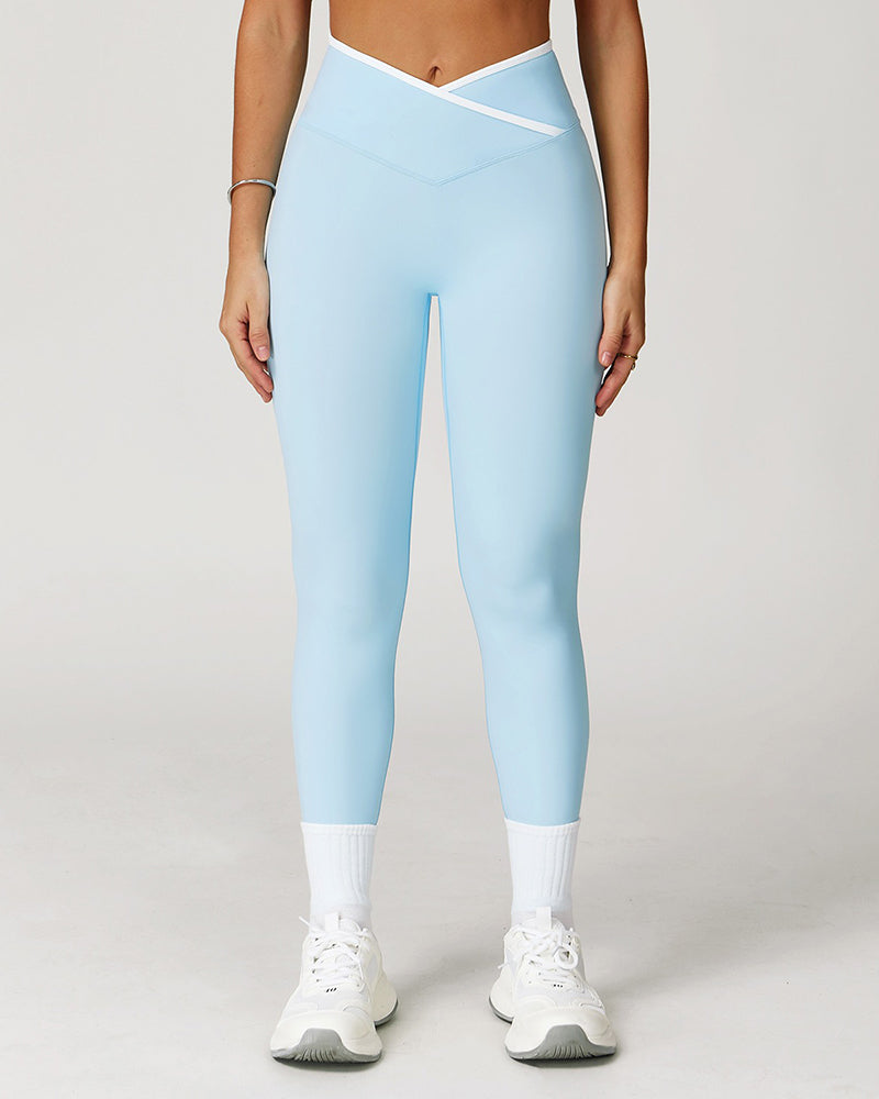 Crossover High Waist Skinny Athletic Leggings