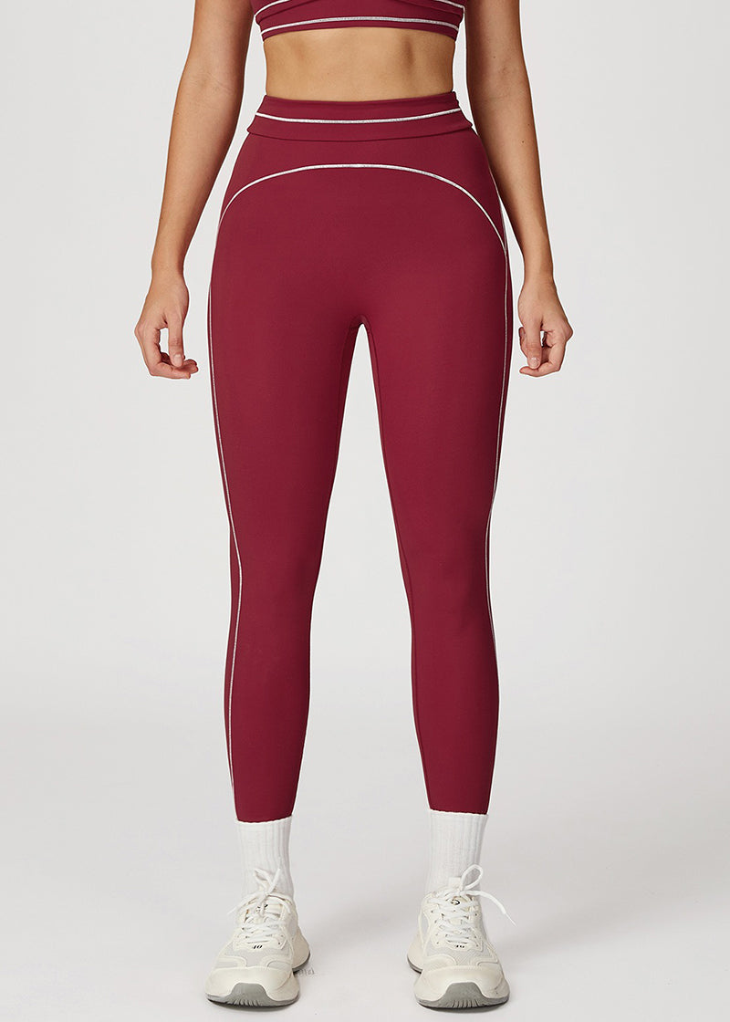 HIGH-WAISTED FOLD-OVER WAISTBAND SPORTS PANTS