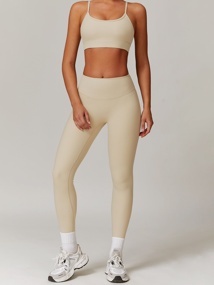 Threaded Tummy Tightening High Waist Yoga Pants